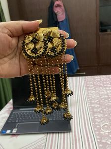 Golden black ear rings