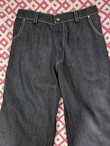 Baggy Graphic Raw Denim Jeans