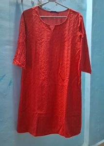 SRISHTI Premium Orange Kurti