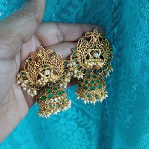 Bridal  Mehendi Jhumka Pearl_Green