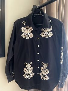 Black Shirt With Embroidery