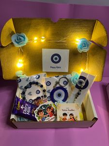 Rakhi Gift Box with Evil Eye Accessories