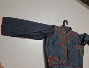Grey Silk Heavy Gown