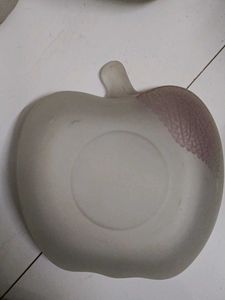 Apple Shaped Frosted Glass Bowls Set Of 6