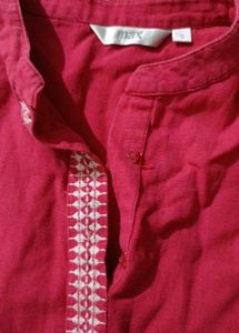 Pink Embroidered Tunic Top