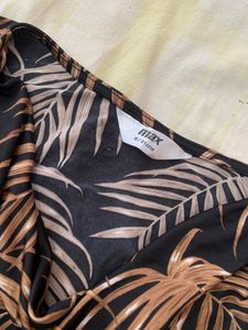 Ruffle style overall jumpsuit,black