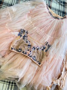 peach indian barbie lehenga
