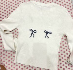 Bow ribbed Top🎀🤍