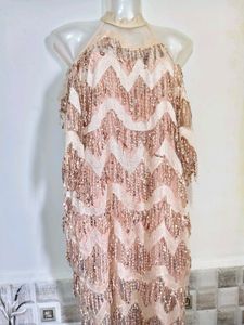 M/ L Sequin Fringe Maxi Dress