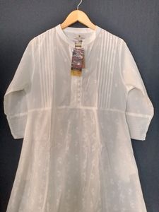 Jaypore White Cotton Women&#39;s Kurti