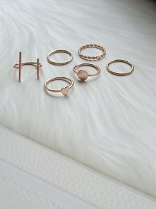 Rose Gold Stackable Rings ( Set Of 6)