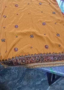 Embroidered Kurta set with heavy dupatta