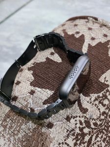 Black Smart Watch with Metal Band