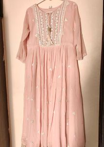 Blush Pink Embroidered Anarkali Dress