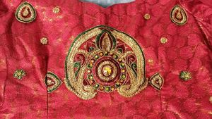 Pre Stitched Festive Blouse And Shawl