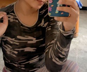 Camouflage Long Sleeve Fitted Crop Top
