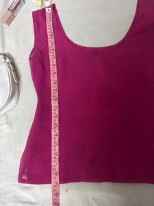 Magenta Flutter Sleeve Top