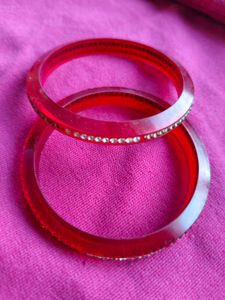 Elegant Red Bangles – Set of 2
