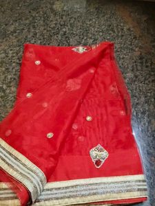 Red Net Heavy Saree
