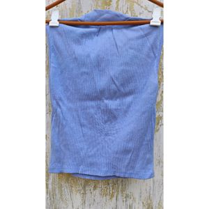 Q-Rious Casual Solid Women Light Blue Top