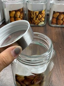 350ml Cube Glass Jar With Steel Lid Set Of 6