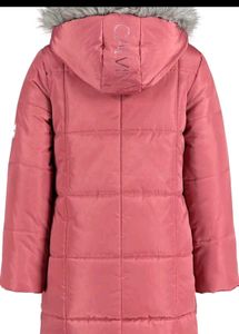CALVIN KLEIN GIRLS METALLIC PUFFER JACKET ZIPPER