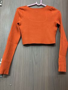 Zara Orange Crop woollen top for S&amp;M size