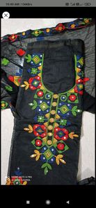 new unstitched dress material all over embroidery,
