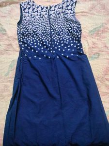 Blue & White Print Dress