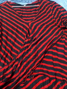 Red &amp; Black Striped Tunic