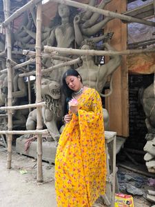 Yellow Floral Saree