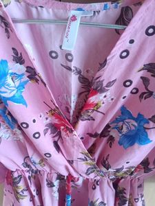 Branded Pink Floral Wrap Top