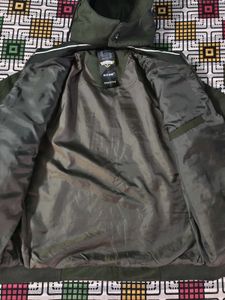 Men Olive Hooded Jacket