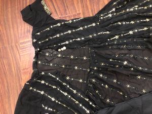 Elegant Black &amp; Gold Anarkali Suit