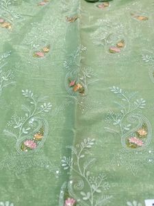 Green Embroidered Saree