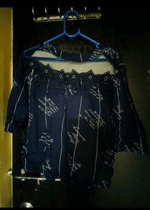 Navy Blue Sheer Top