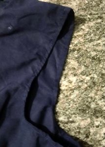 Navy Sleeveless Button-Down Top For School Or Clg