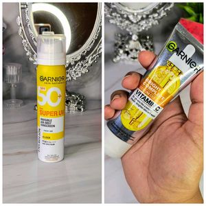 Combo - Garnier Serum Cleanser & Spray Sunscreen