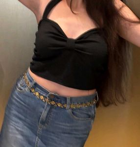 black Neck wrap top