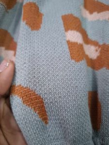 Stylish Grey Animal Print Sweater