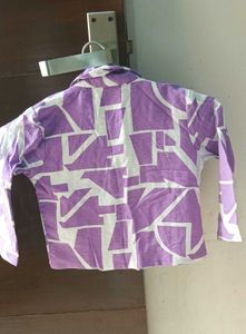 Purple Geometric Pajama Set For Kids girls