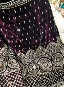 Velvet Lengha Choli Set