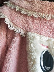 Plush Pink Nightdress Oversized Winter Korean