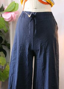 Navy Blue Wide Leg Pants