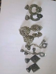 Silver Earrings Combo Of 4