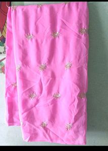 Pink Embroidered Saree