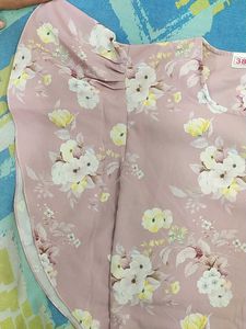 Pink Floral  Sleeve Top