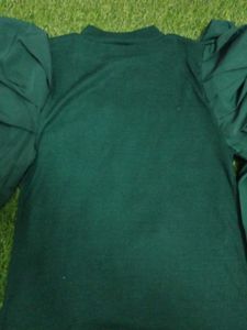Green Puff Sleeve Top