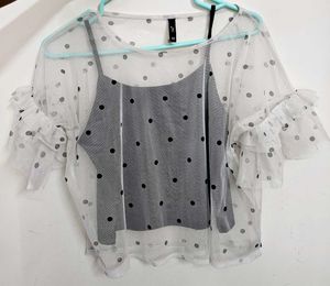 Polka Dot Sheer Top
