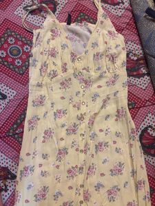 Floral Dress With Cut